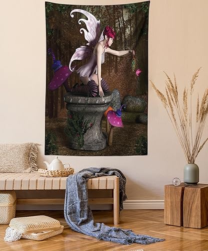 Miniatura 23 de Ambesonne Tapiz de la Torre Eiffel, tamaño Queen, imagen de la Torre Eiffel, París, Francia, coche vintage, calle, nubes oscuras, colcha colgante