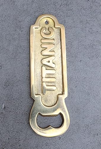 Miniatura 8 de Ebros Gift Latón macizo Antiqued Nautical Marine RMS Titanic Hand Soda Beer Bottle Cap Abridor Memorabilia Mar Costero Reproducción de acento