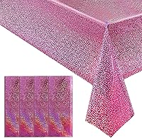 Vista 53 de 2 piezas de mantel holográfico negro con láser, mantel espacial de galaxia, mantel de 40 * 108 pulgadas con estrellas brillantes, mantel