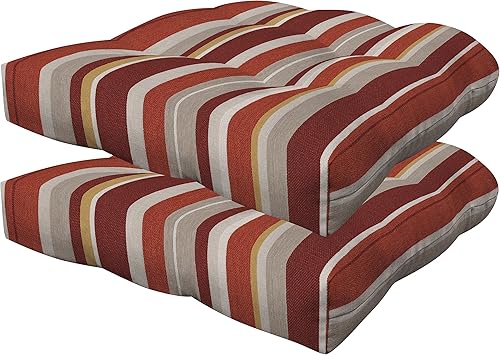 Honeycomb Juego de cojines contorneados para exteriores, 19.5 pulgadas de ancho x 18.5 pulgadas de largo, cojines para sillas de exteriores Beryl