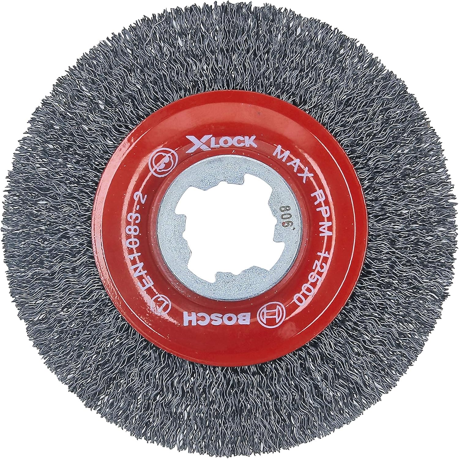 BOSCH WBX418 4-1/2 in. X-Lock Arbor Tempered Steel Crimped Wire Wheel for Applications in De-Burring, Removing Oxides, Flash Removal, Edge Blending (Pack of 3)