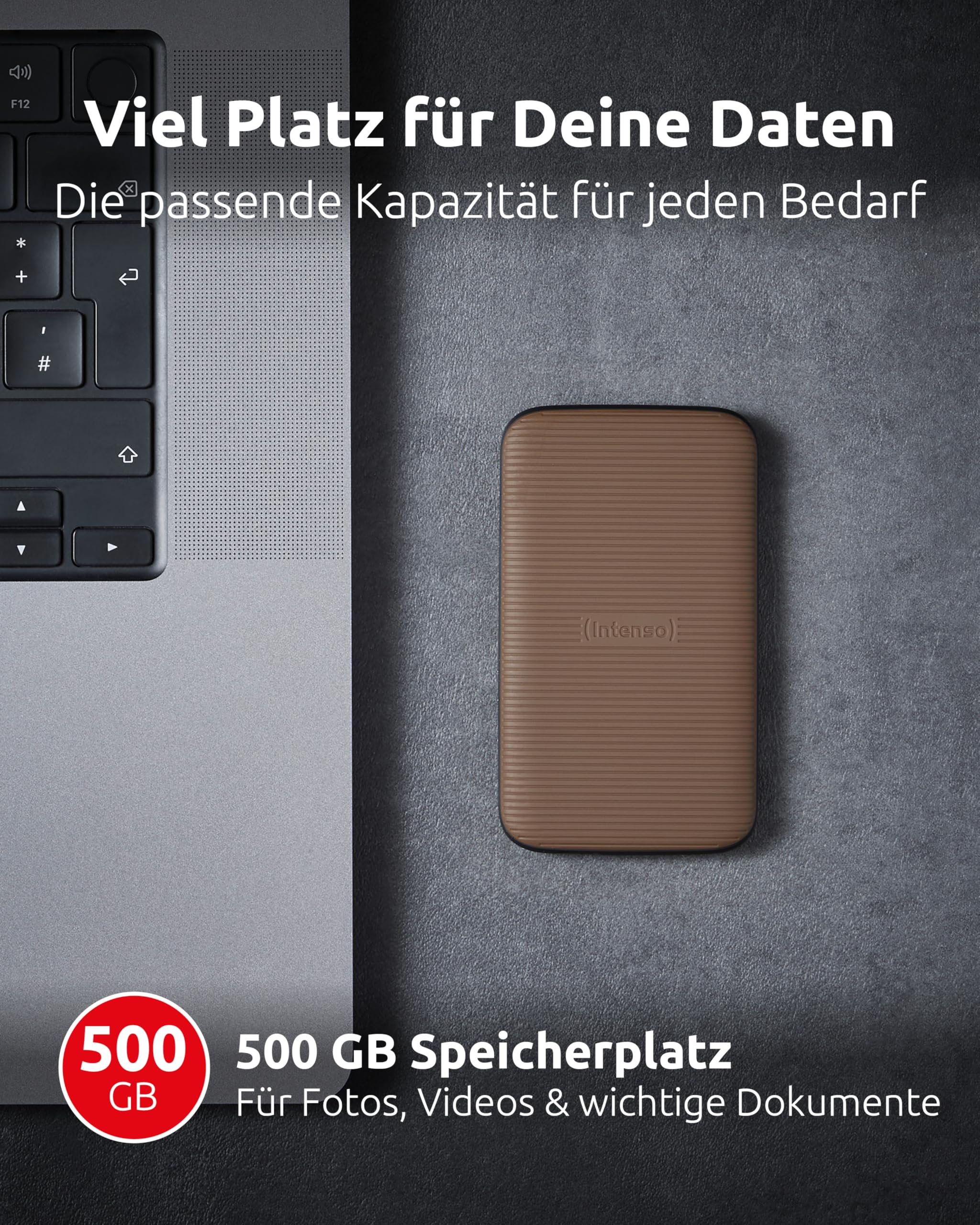 Intenso TX500 Externe SSD 500 GB - USB 3.2 Gen 2x1, bis zu 1000 MB/s, Portable Solid State Drive Festplatte mit USB-C, Kompakter Speicher kompatibel mit Windows, macOS, Android