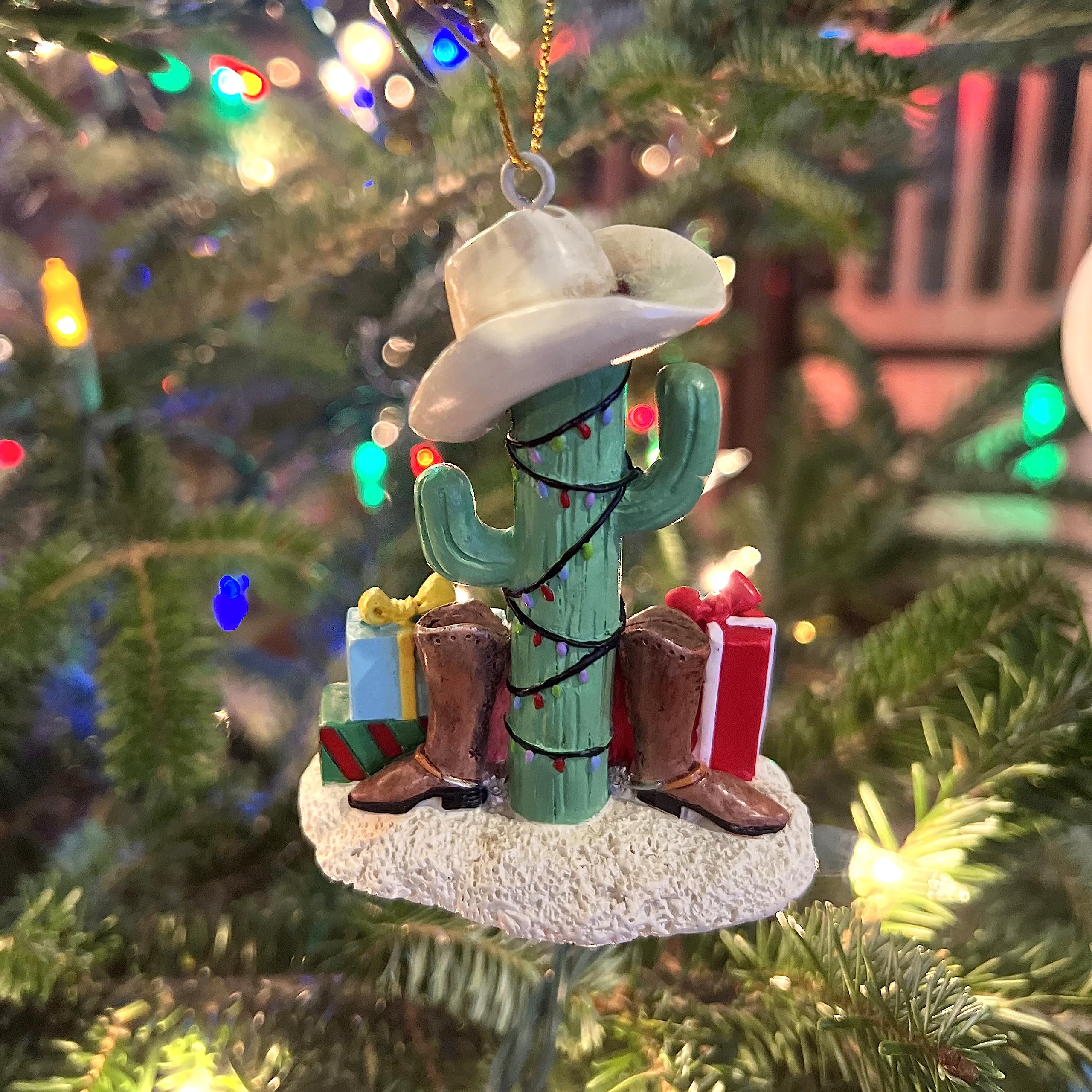 Amazon.de: Tree Buddees Kaktus-Weihnachtsbaum mit Cowboystiefeln,  Cowboy-Hte und Geschenke, Ornament