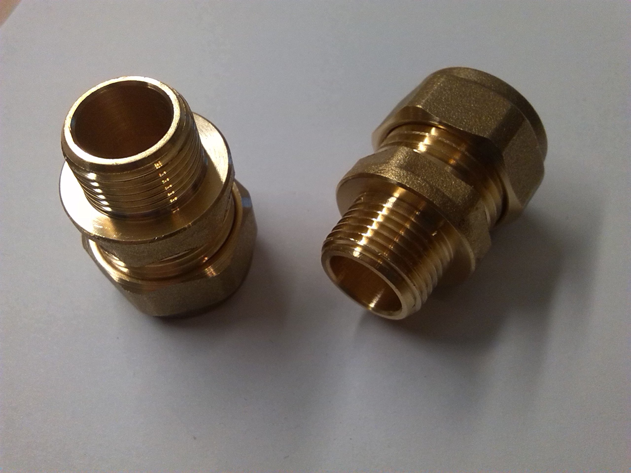 15mm Compression by 3/8" Male Iron Thread European Flexible Tap Adapters X2