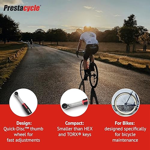 Miniatura 4 de Prestacycle Prestaratchet Bicycle Pro Tool - Trinquete compacto reversible con rueda de pulgar de disco rápido, compatible con brocas hexagonales de