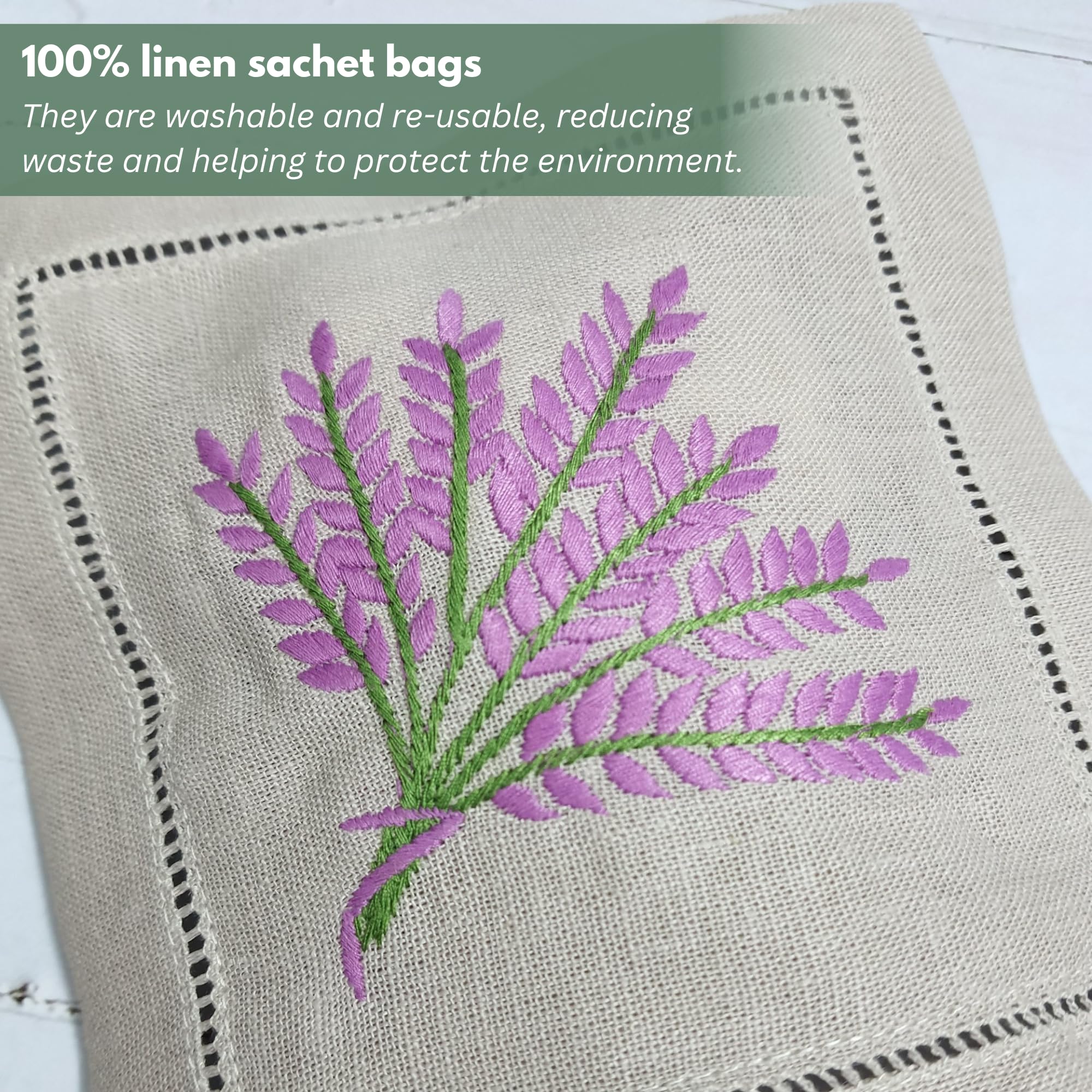 Hcraft Hand Embroidered Lavender Sachet Bags, 6