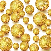 Vista 13 de 150 piezas de perlas falsas para relleno de jarrón, cuentas de maquillaje para jarrón sin agujero, cuentas brillantes de tamaños mixtos, redondas