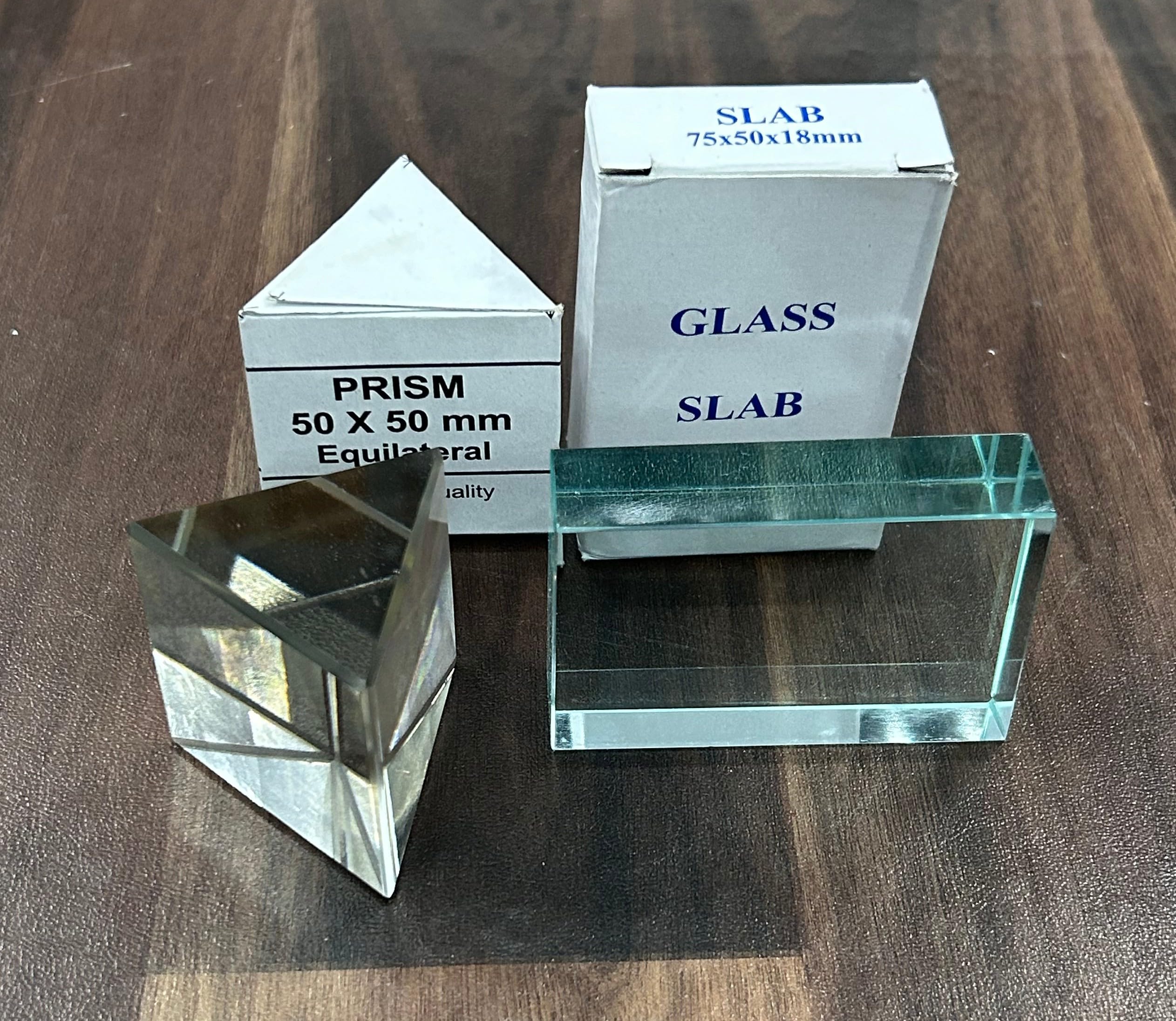 DT Science House glass SLAB (75 * 50 * 18) mm and PRISM(50 * 50) mm