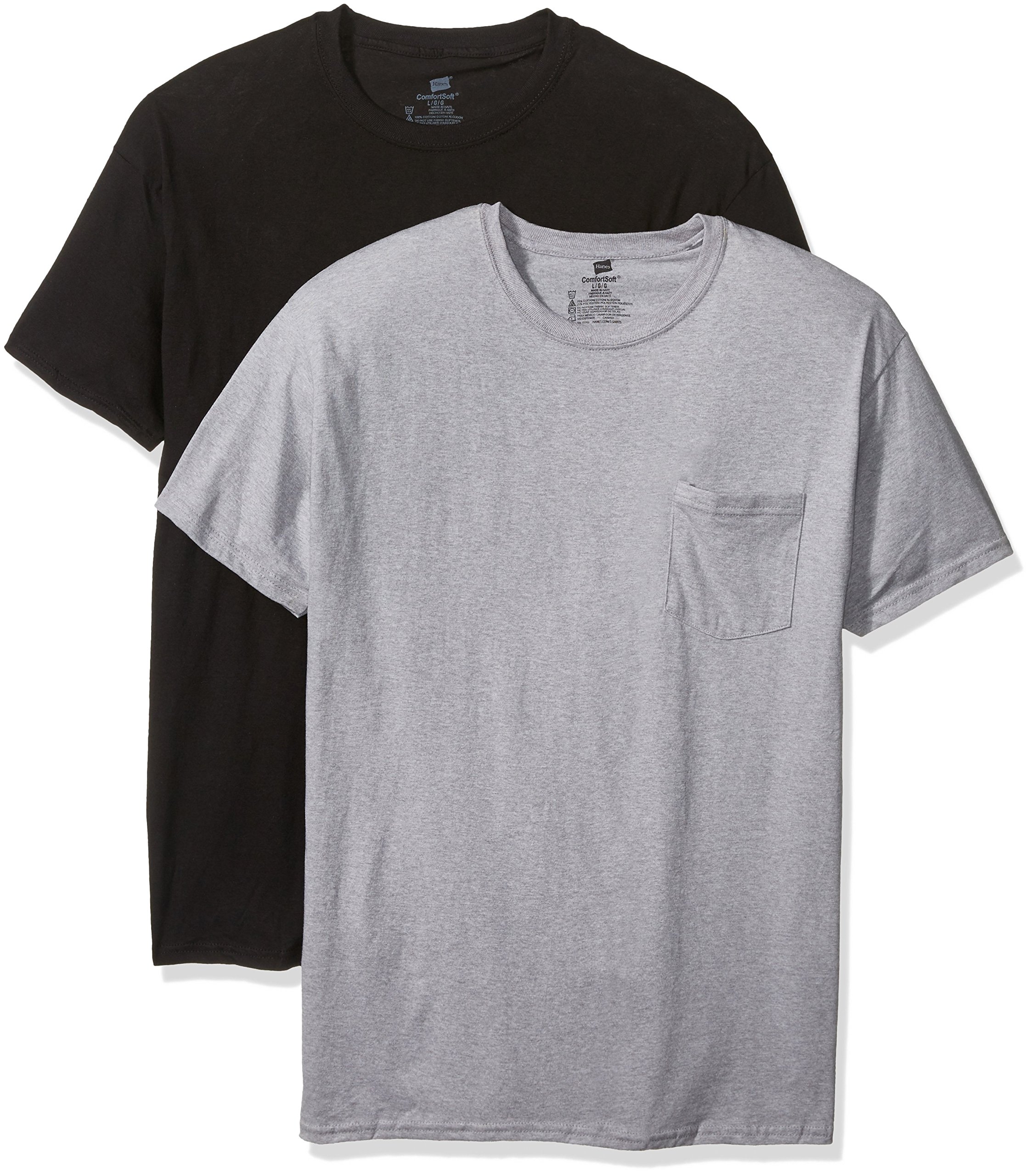 Hanes Herren FreshIQ Odor Control Cotton Tagless Pocket Undershirt-Multiple Packs and Colors Unterwäsche (2er