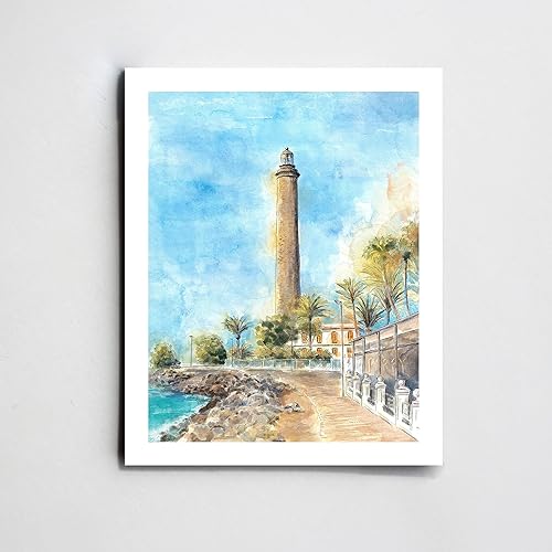 Miniatura 2 de Gran Canaria poster Maspalomas painting Gran Canaria print Las Palmas wall art Spain poster Canaria wall art Travel poster Spain travel poster City