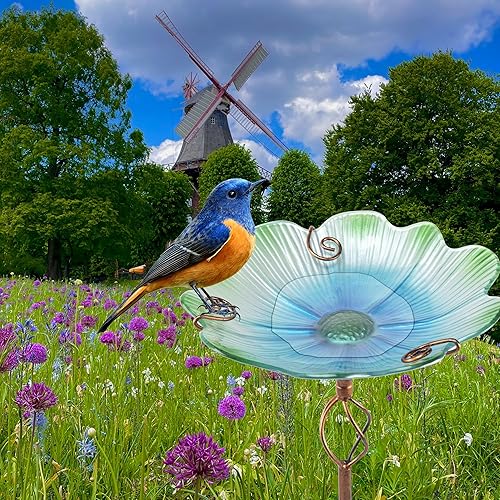 Miniatura 6 de Baño para pájaros para exteriores, baño de pájaros de cristal, baño para pájaros pequeños para el jardín, bañeras para pájaros para el jardín,