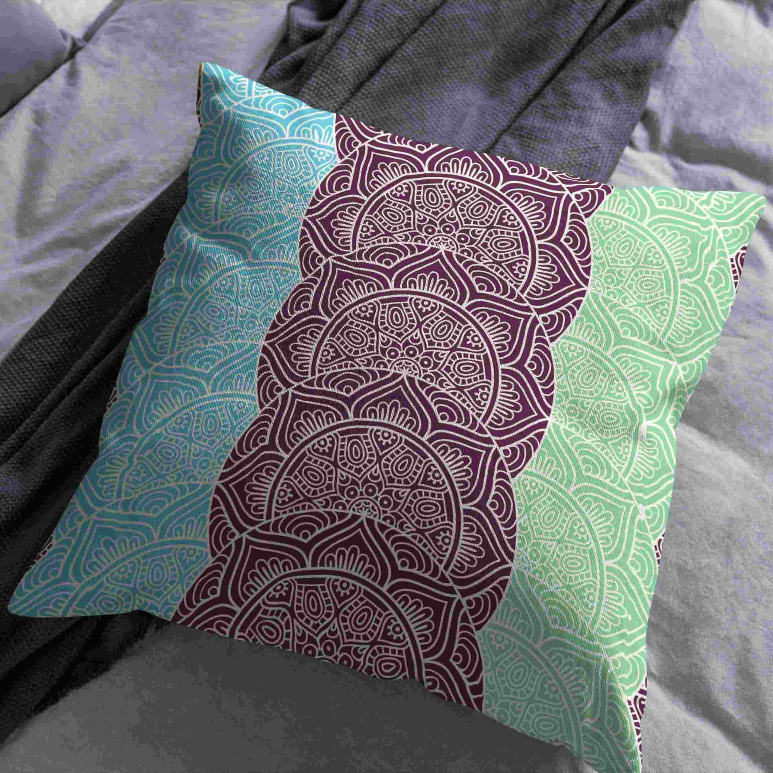Lino Copricuscini Estate Federe Cuscino Tropicali 50x50cm, Mandala Federe per Cuscini in Cotone Federe Cuscino Lungo Divano da Salotto 4Pcs