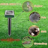 Vista 3 de Repelente solar de topos, repelente de topos sónico, cazador de ratones, disuasorio de topos, repelente de picos sónicos, control ultrasónico