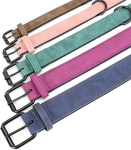 Miniatura 6 de Didog Collar de cuero acolchado suave para perro, collar de cuero transpirable y resistente con hebilla metálica ajustable a prueba de óxido para