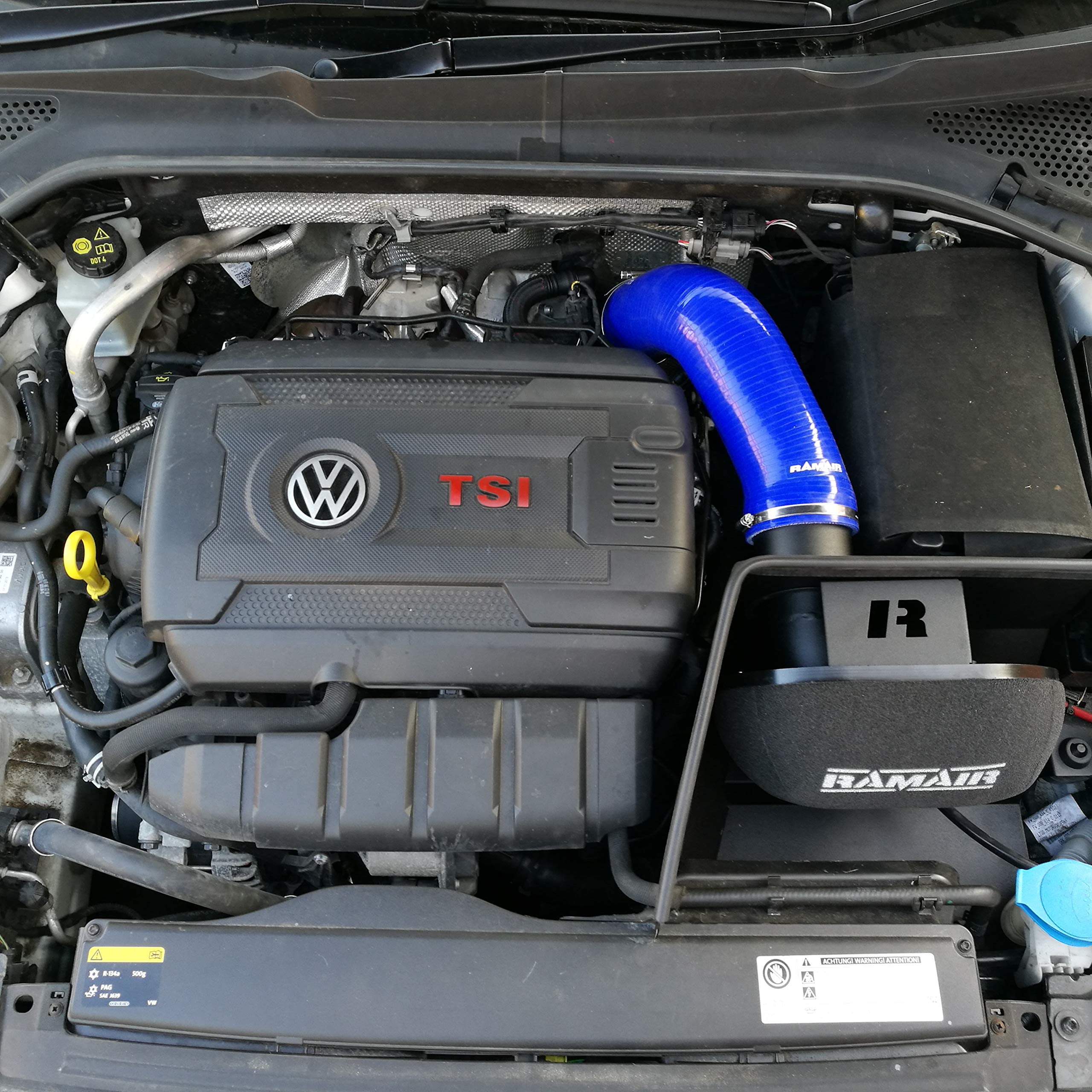 Ramair Filters JSK-121-RD-TI Kit Induzione | Per VW Golf GTI/R, Audi S3, Seat Leon 2.0 TSI | Filtro In Schiuma E Scudo Termico