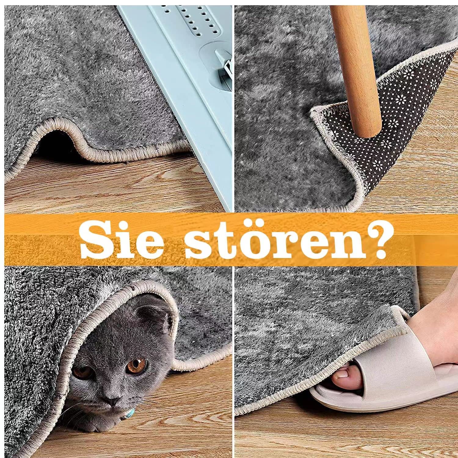 30 Stück Teppich Anti-Rutsch Pads - Wiederverwendbar & Waschbar