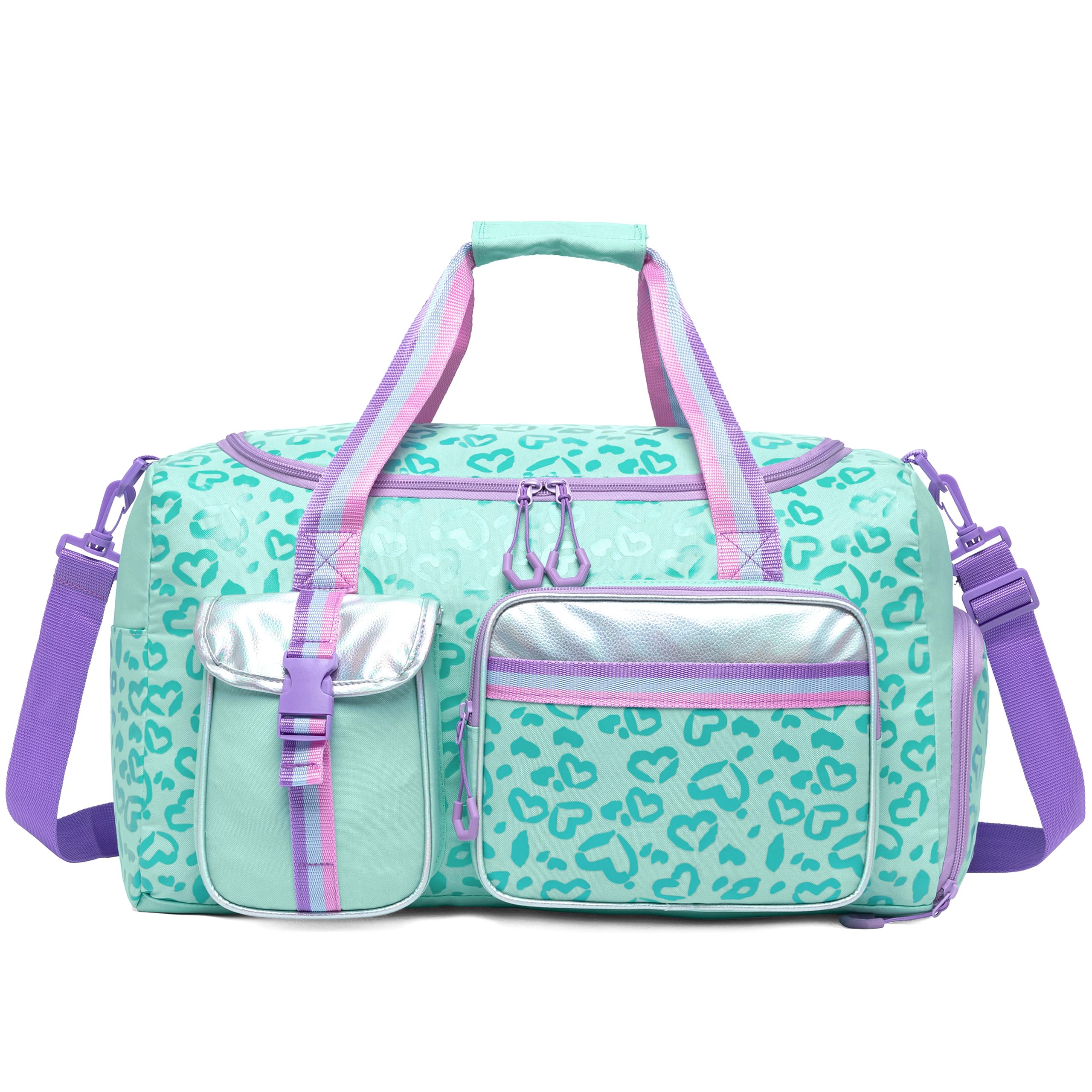 Kids Overnighter Duffel Bags for Kids Carry-On for School Overnight Travel Weekender Tote for Travel Gym Sport Bag for Girls