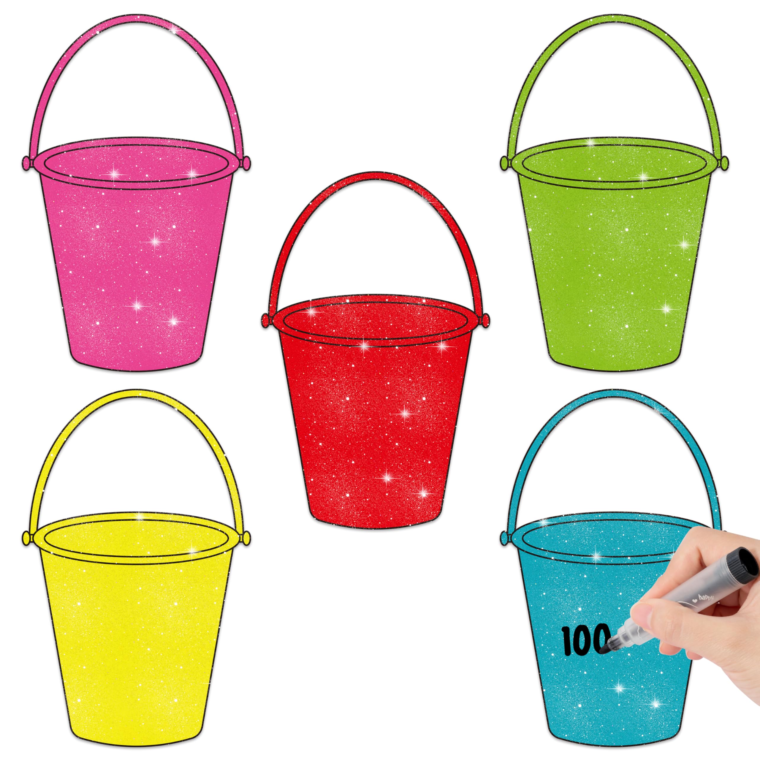 Summer Bucket Glitter Cutouts DIY Crafts Sweet Summer Back to School Decor