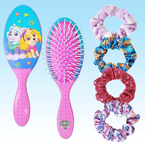 Miniatura 10 de Luvher Juego de 5 accesorios para el cabello, 1 cepillo de pelo Luvher regular de 9 pulgadas para niñas + 4 coleteros para niños, accesorios para el
