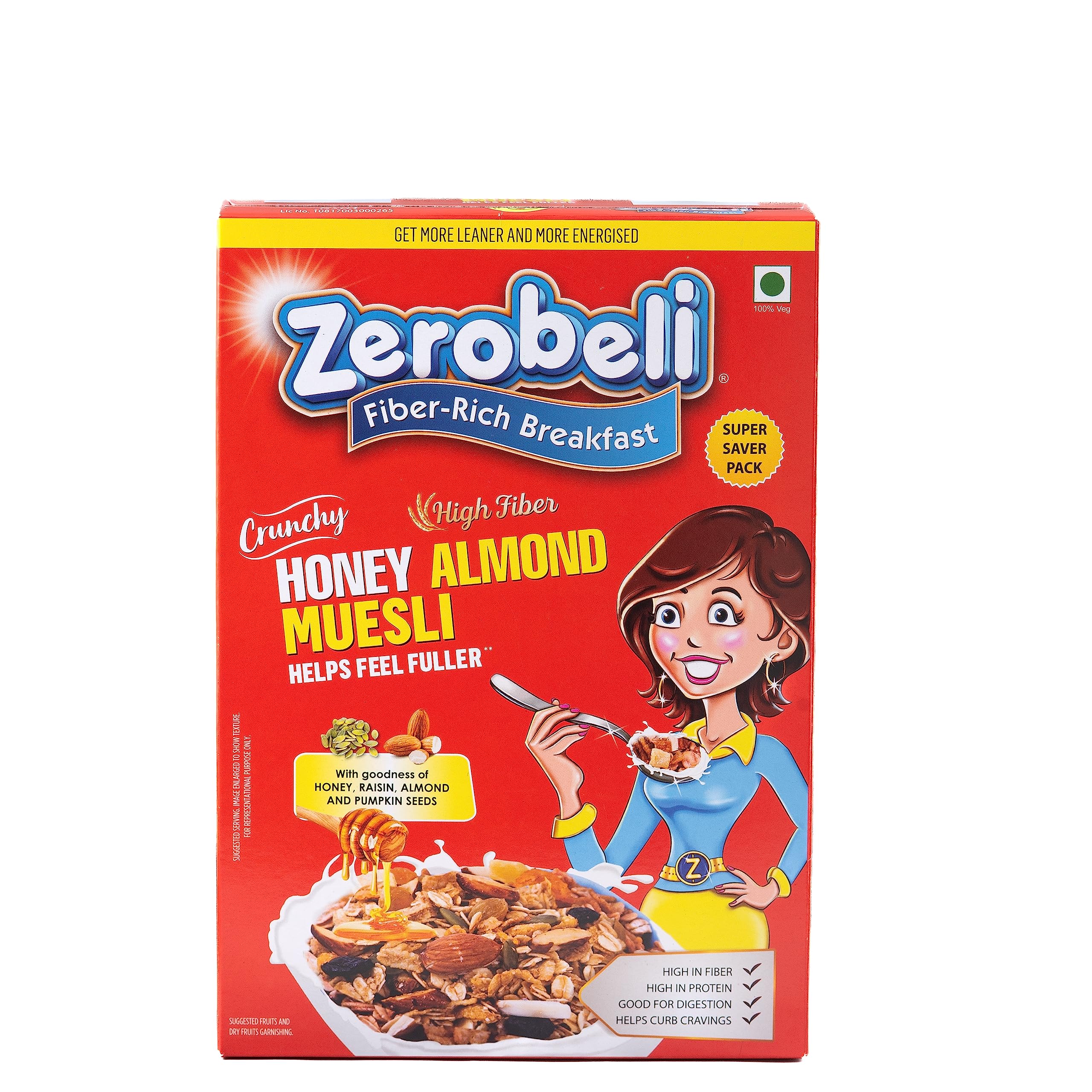 Zerobeli Crunchy Honey Apricot Muesli with Cranberry 400g | Wholegrain Blend with Apricots, Cranberry, Almonds, Pumpkin Seeds, Flax Seeds and Sunflower Seeds | High in Protein & Fiber | 100% Natural Ingredients | Versatile Breakfast Option | Resealab (B07DWVRZPR) Amazon Price History, Amazon Price Tracker