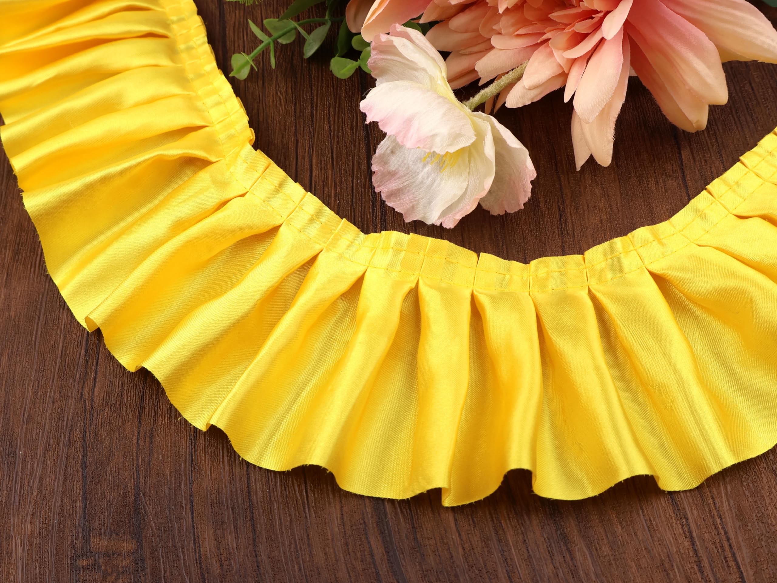 Amazon.com: Yellow Ruffle Ribbon 3inch Wide Ruffle Trim Lace Craft