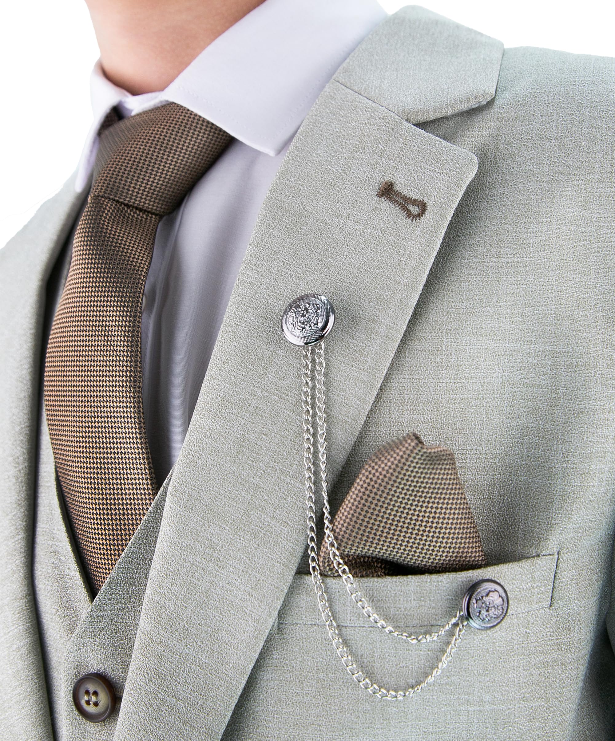 Chłopięcy teksturowany 8-częściowy strój formalny – zestaw slim fit dla Pageboy, na ślub, komunię, wiek 1-16 lat