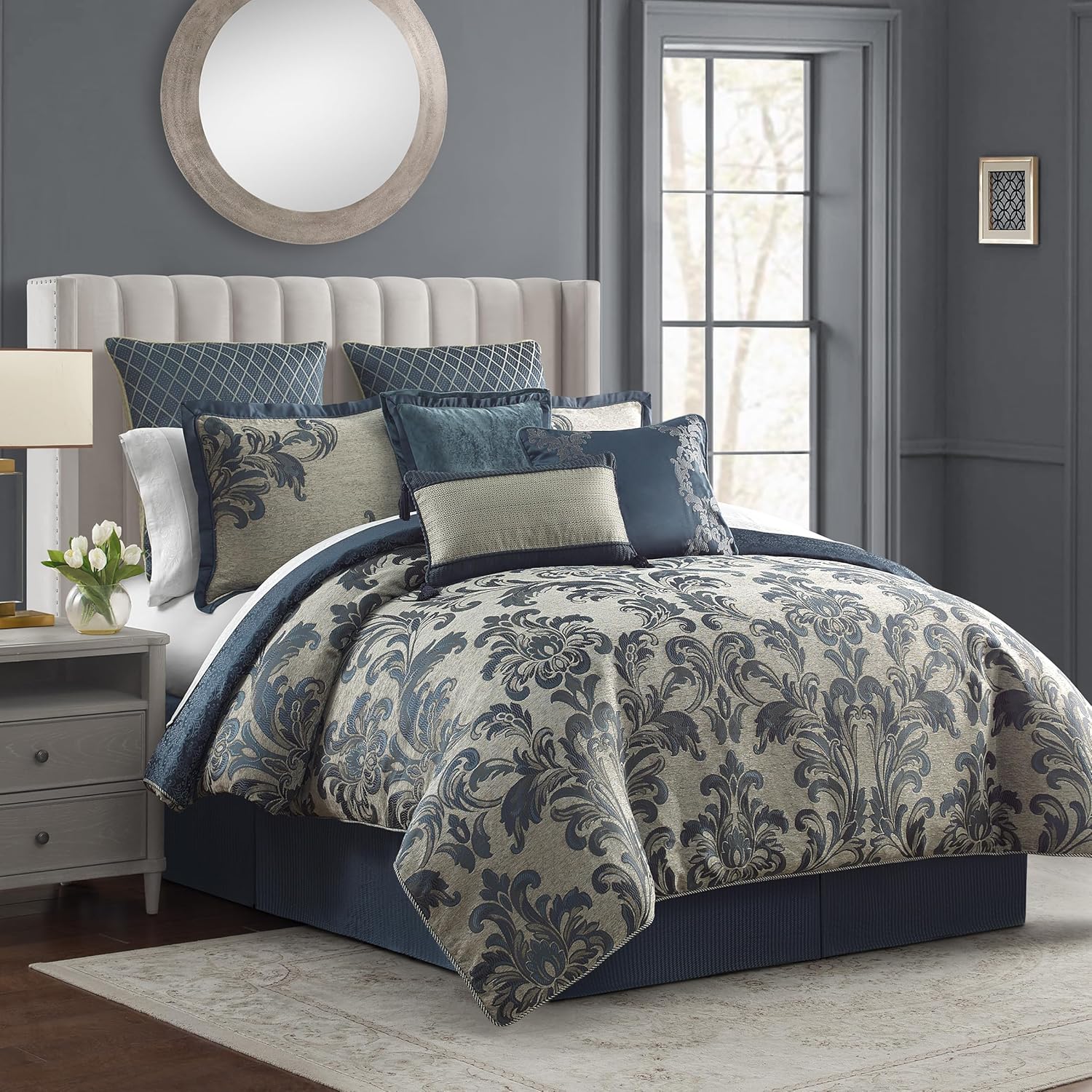 Waterford Emmitt Teal Queen 6 Piece Comforter Set