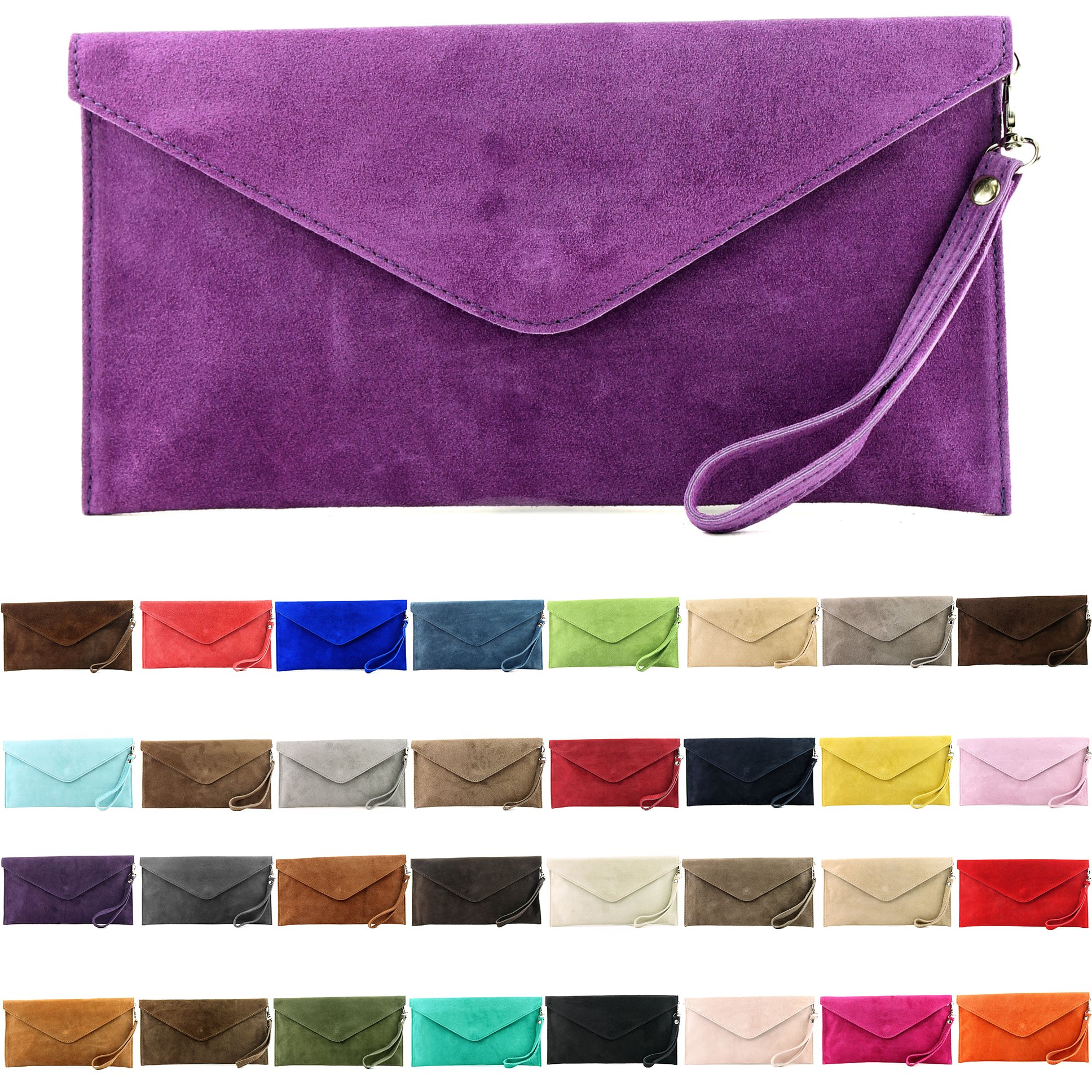 Modamoda de, T106 – Borsa in pelle, clutch da sera, produzione italiana