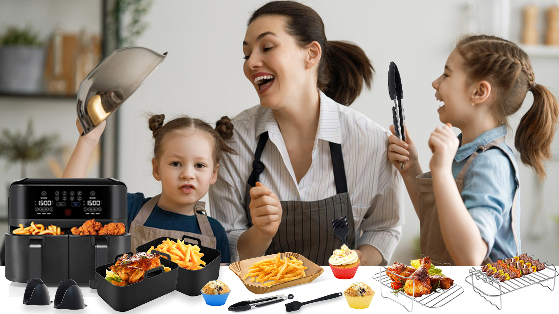 Uenn 6pcs Accessoires de Friteuse à Air, pour Ninja Foodi AF300EU