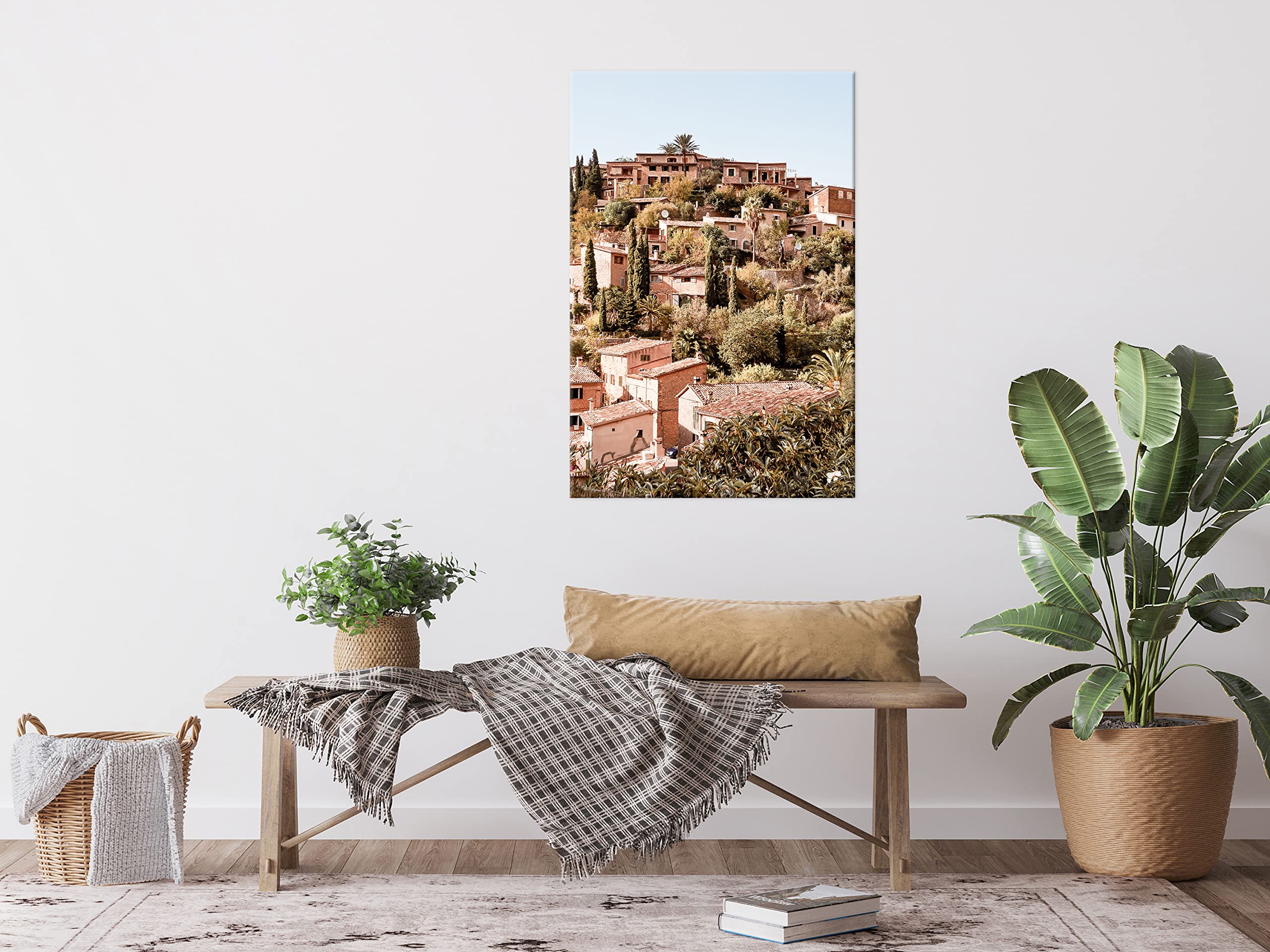 artgeist Acoustic Canvas Wall Art Spain 24x35 in - 1pcs Picture with Acoustic Foam Sound Print Artwork Room Acoustics Soundproofing - Landscape City Panorama d-B-10019-b-a