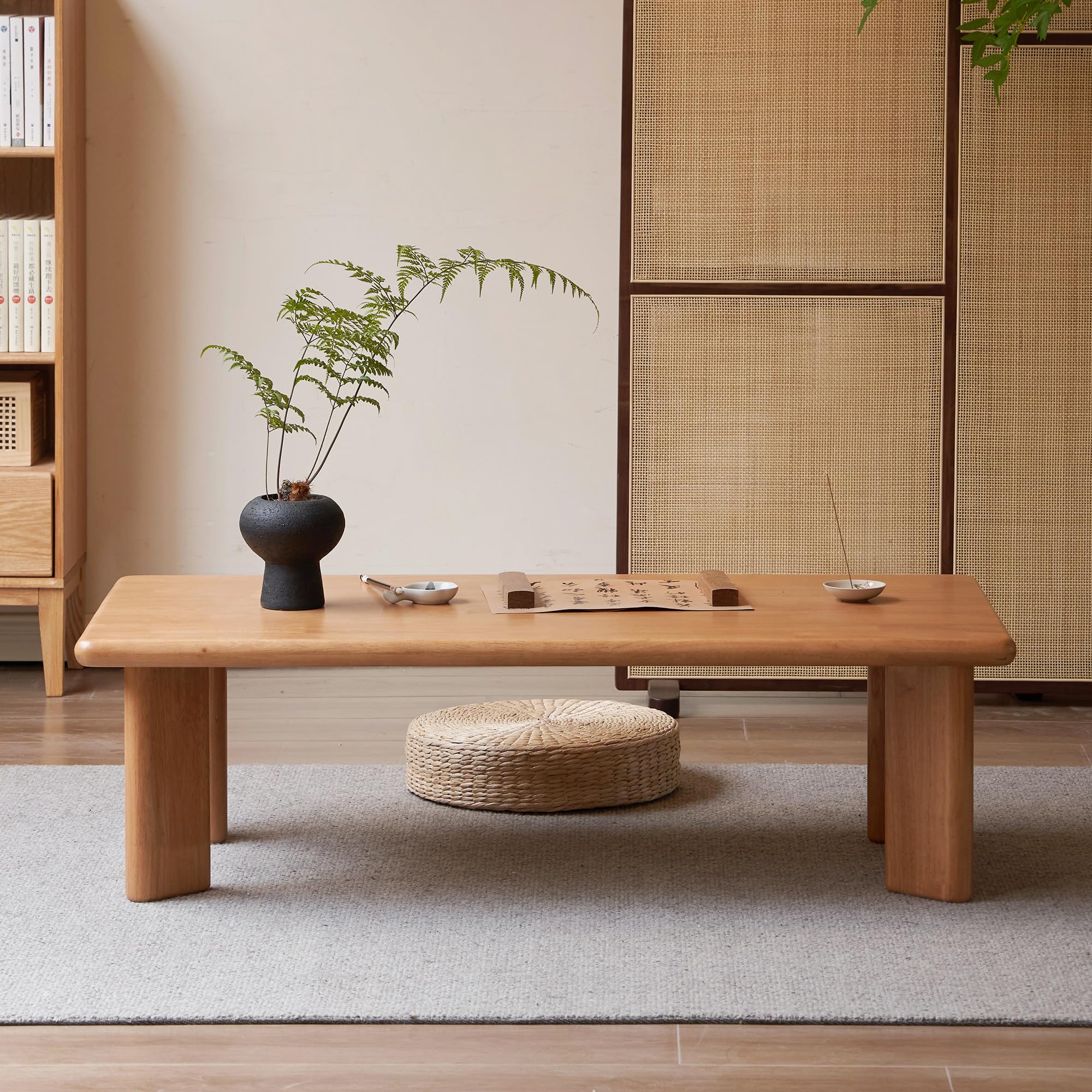 YESWOOD Solid Wood Tatami Tables 39 37 L Low Coffee Table Japanese Floor Table Small Wooden Tables Tea