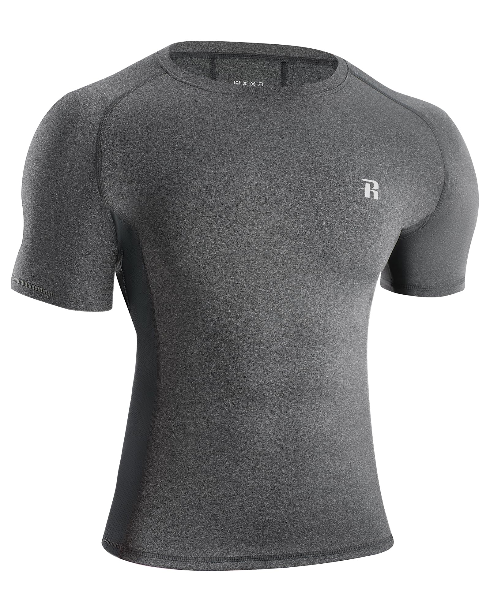 Runhit Short Sleeve Compression Shirts for Men, Quick Dry Cool Men's Compression T-Shirt, Athletic Workout Base Layer