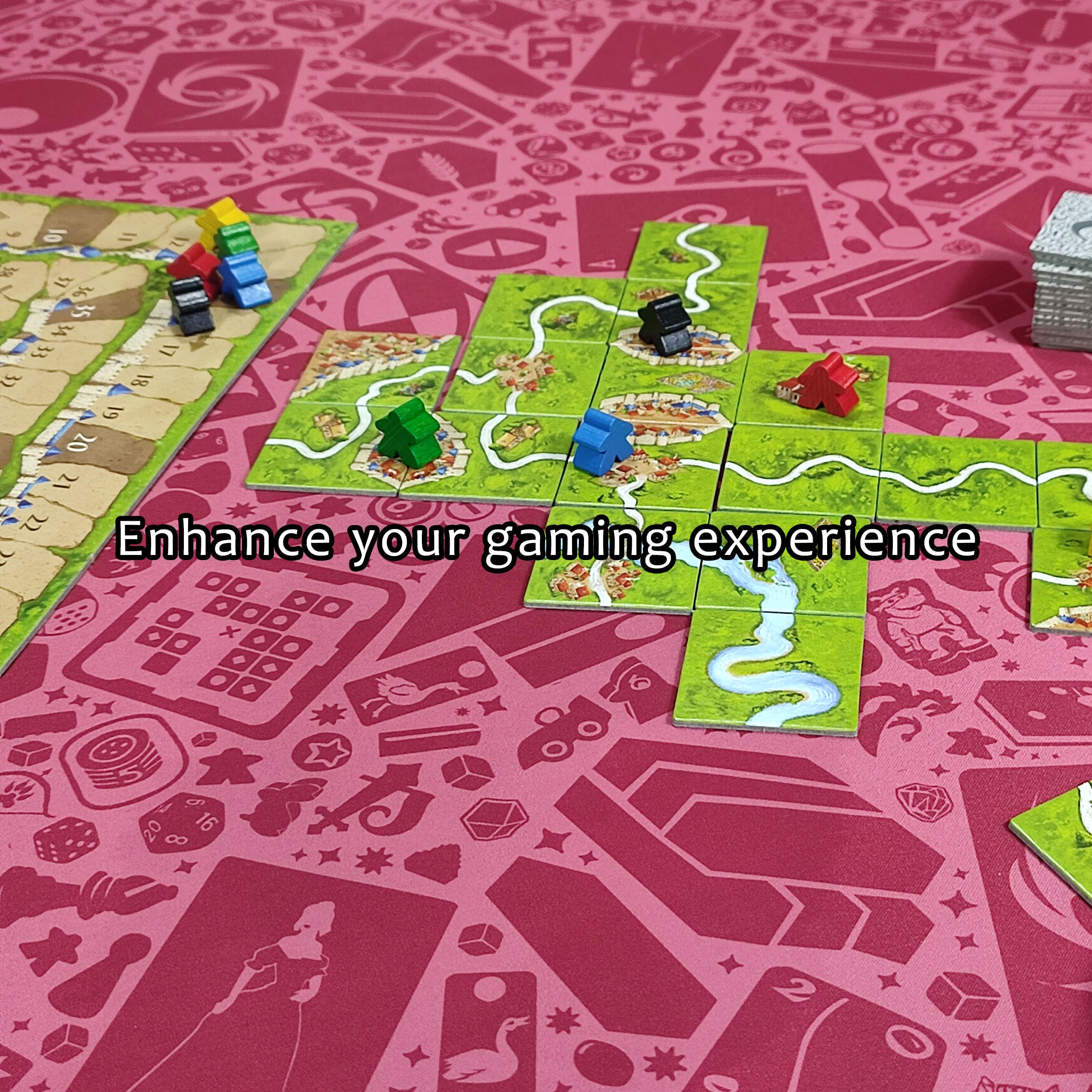 Neoprene Play Mat | Tappetino specializzato per Giochi da Tavolo, Dadi e Carte | Impermeabile, Antiscivolo e Arrotolabile (Gaming Pink)