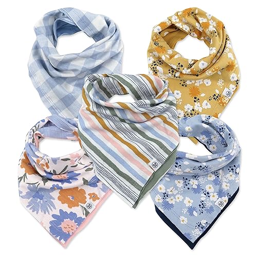 HonestBaby Multipack - Pañuelos reversibles para baberos, con broches ajustables, 100% algodón orgánico (Legacy)