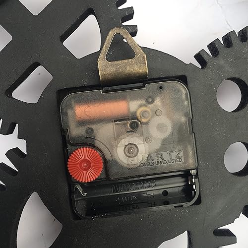 Miniatura 8 de Reloj de pared con engranajes industriales vintage, números romanos 3D redondos de 18 pulgadas, retro, rústico, funciona con pilas, sin tictac, gran