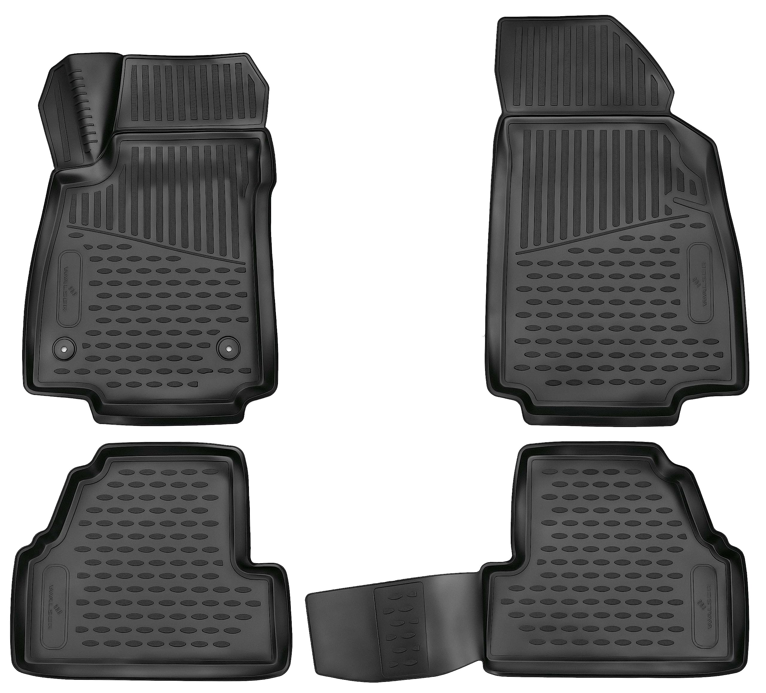 Walser Tapis de Sol sur Mesure XTR en Caoutchouc Compatible avec Opel Mokka X 2018 - Auj., Tapis Voiture en Caoutchouc, Tapis de Pied