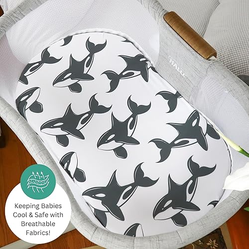 Miniatura 166 de TansyPanda Bassinet Sheets for Baby Delight Snuggle Nest, Chicco LullaGo, Fisher-Price Soothing, SNOO Smart, 3PC, 18 x 30 Inch, Ultra Soft