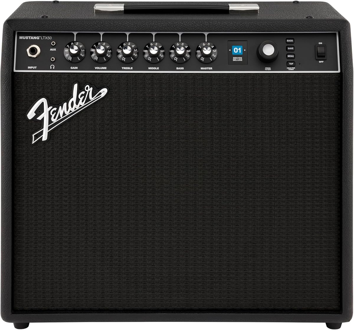 Fender Mustang LTX50 Modeling Electric Guitar Amp, 120V, 500 Watts | 50-watt modeling amplifier, home practice amp, 50+ presets, Bluetooth, USB recording, electric guitar, versatile tones