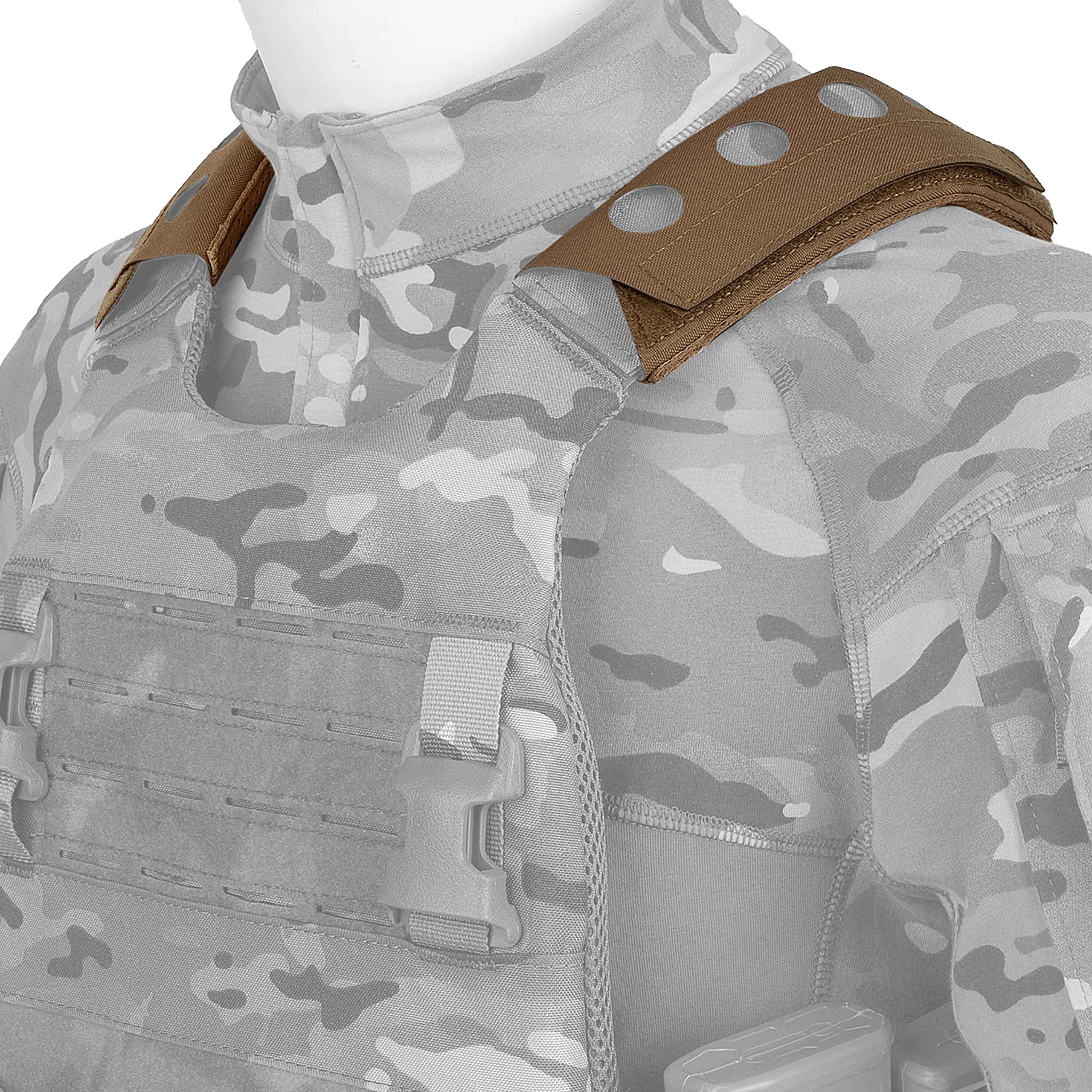 PETAC GEAR Tactical Vest Shoulder Pads 2PCS Lightweight Cushion Strap Pads with Foam and Spacer mesh (CB)