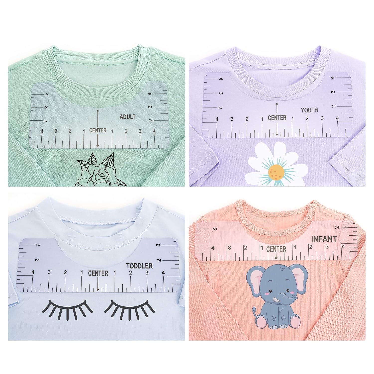 Tshirt Ruler Guide + 60'' Soft Measuring Tape - Useful Centering Design Tool | Tshirt Ruler Guide for Vinyl Alignment Tool | Excellent for Applying Vinyl and Sublimation Designs (4)