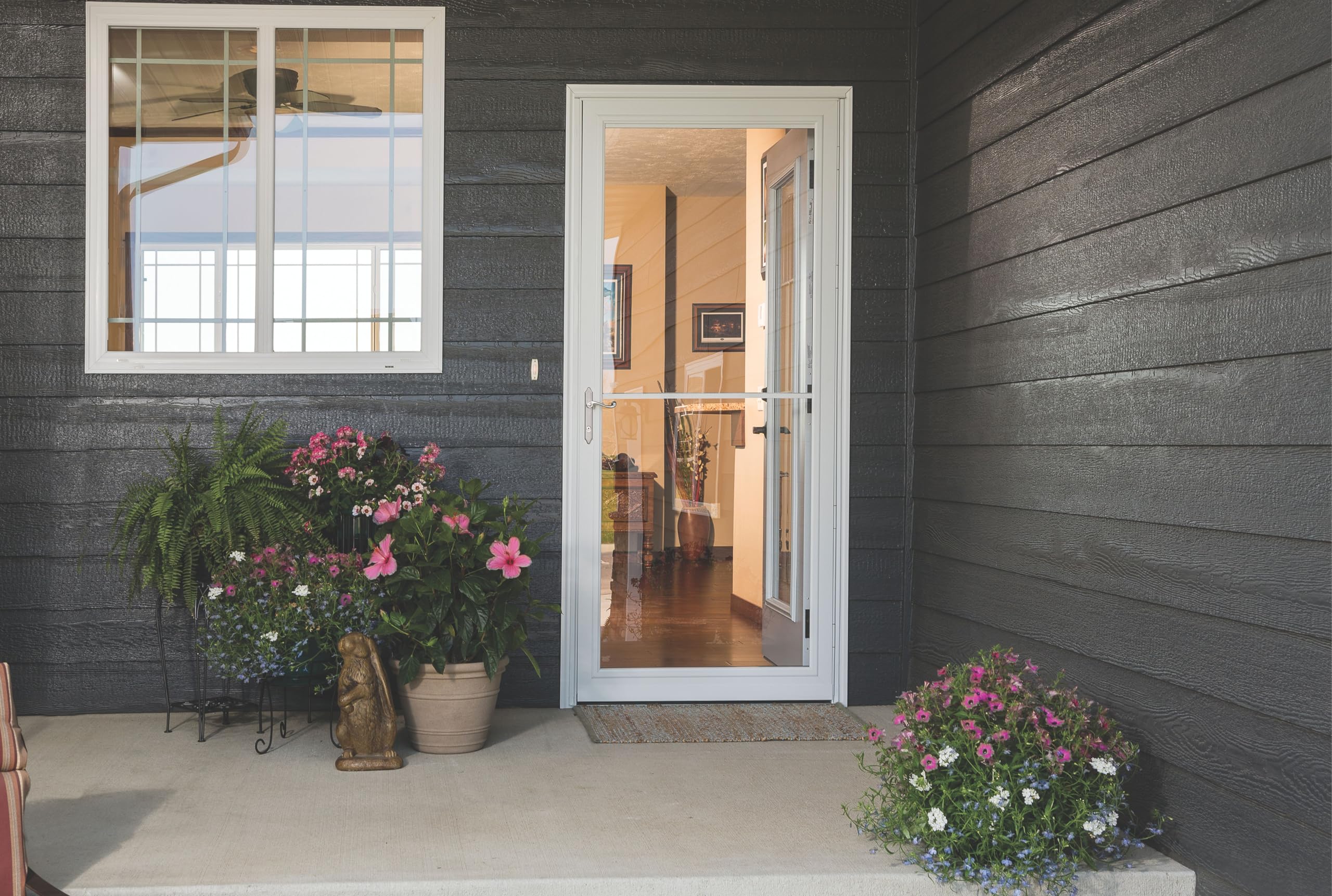 LARSON 356 Lifestyle Fullview White 36-in. Brass Storm Door