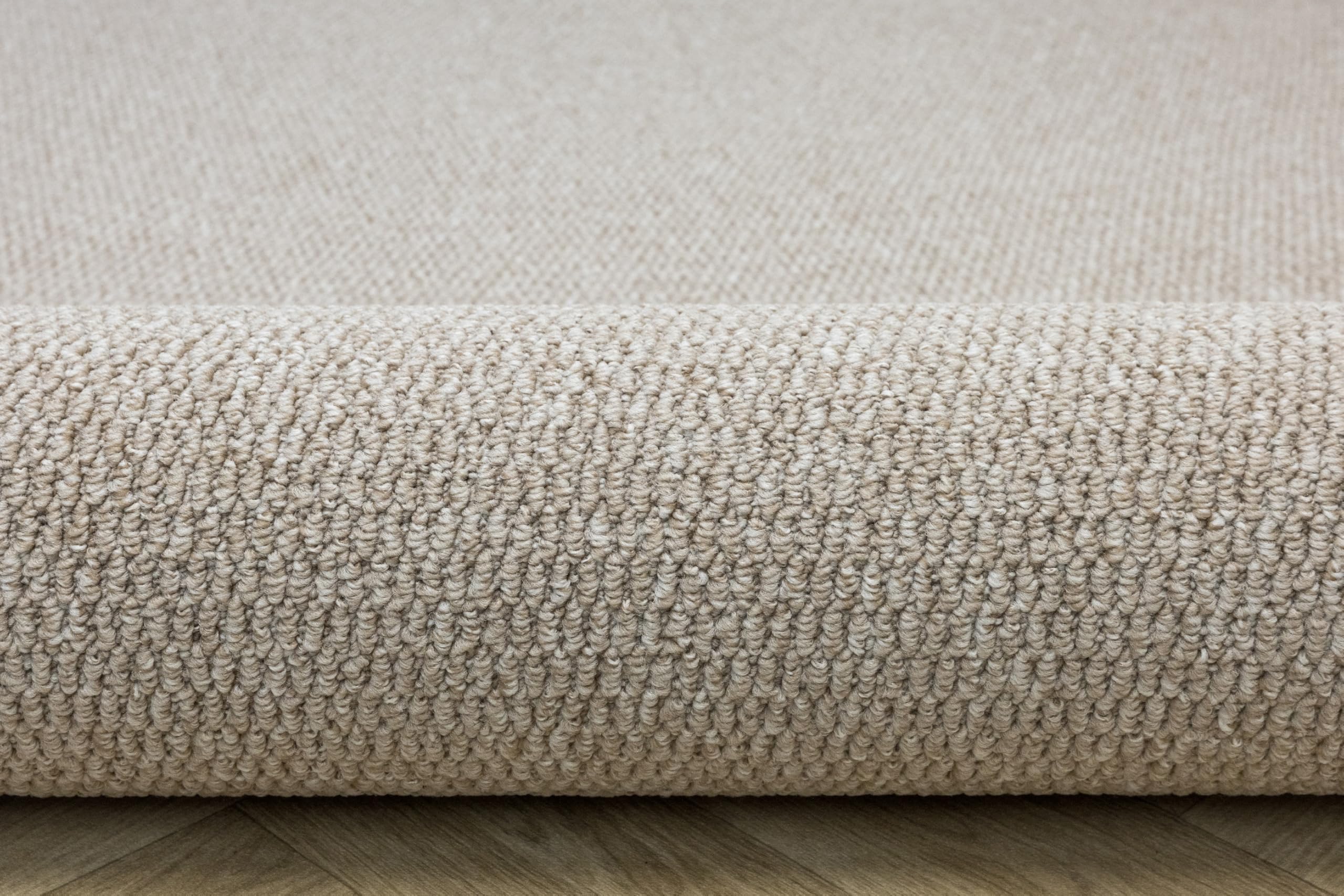 Brasil Wohnzimmerteppich 200x250 cm Beige Schlingenflor, Kurzflor, Filzrücken, Teppich für Wohn- und Esszimmer, geeignet für Fußbodenheizung