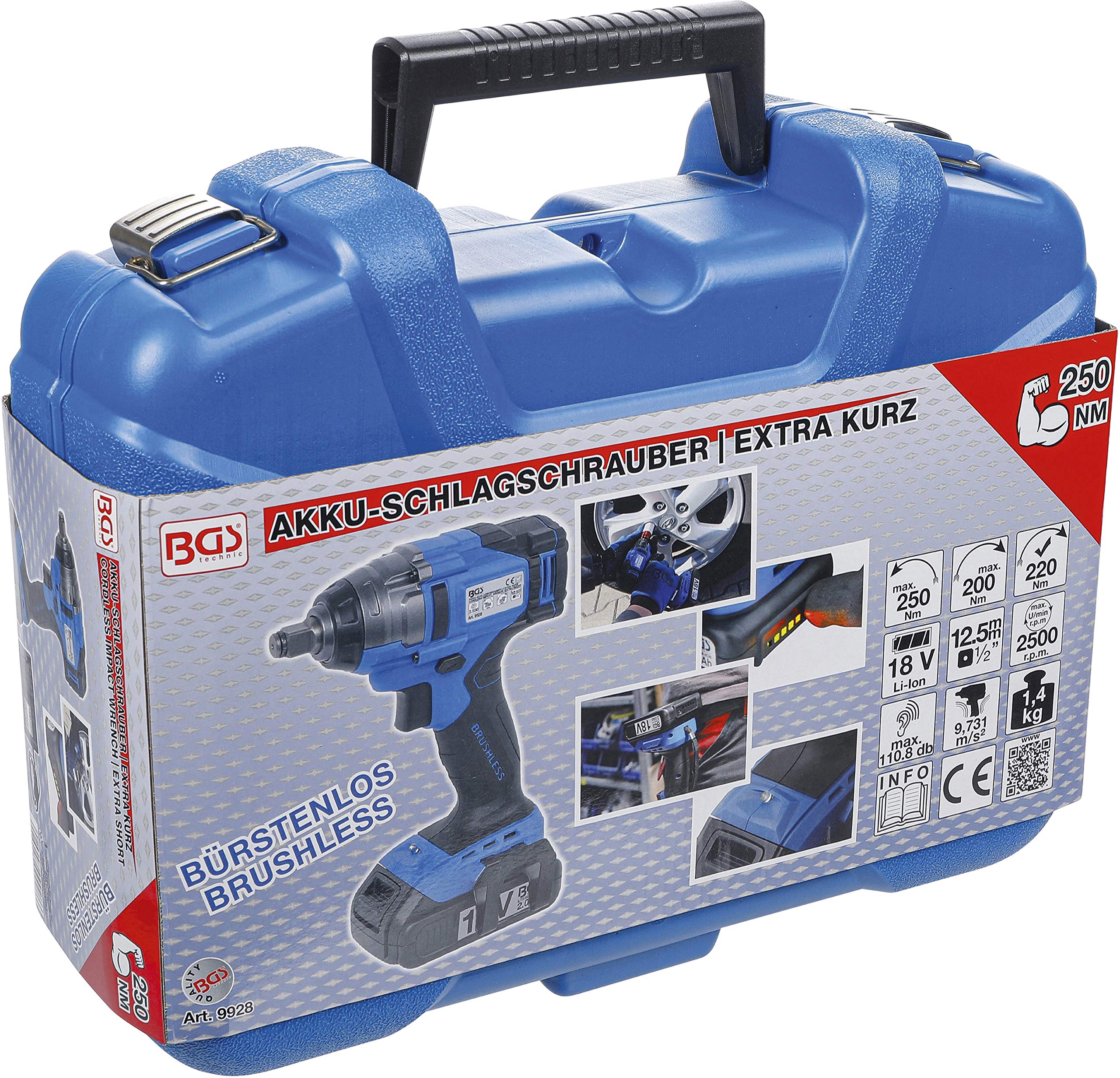 BGS 9928 | Avvitatore a percussione a batteria | extra corto | 250 Nm | max. 2.500 giri/min. | 18 V