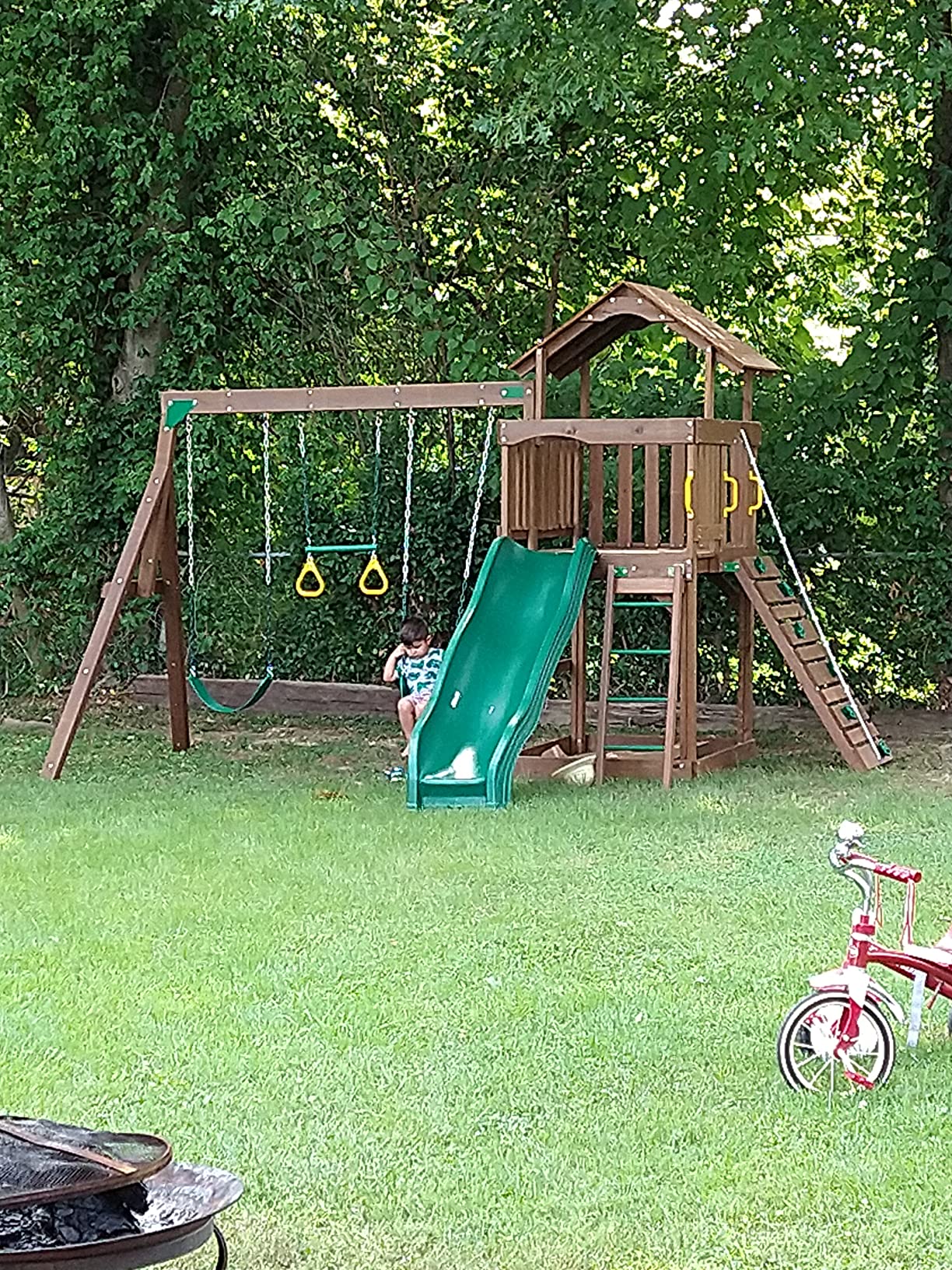 97/mo Finance Creative Playthings Spring Hill Wooden Swing Set (Made