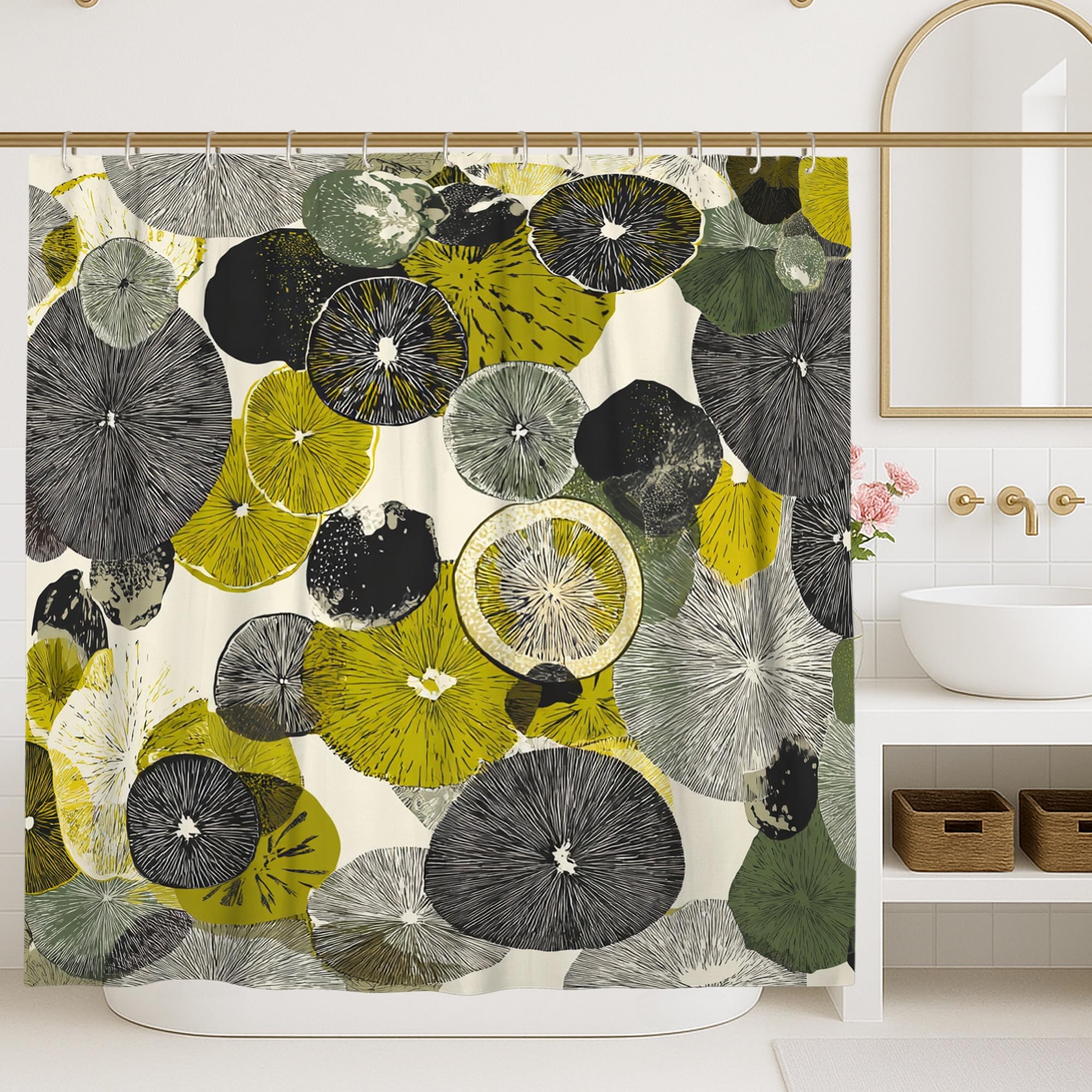 Rideau de douche contemporain citron pour une ambiance d'été