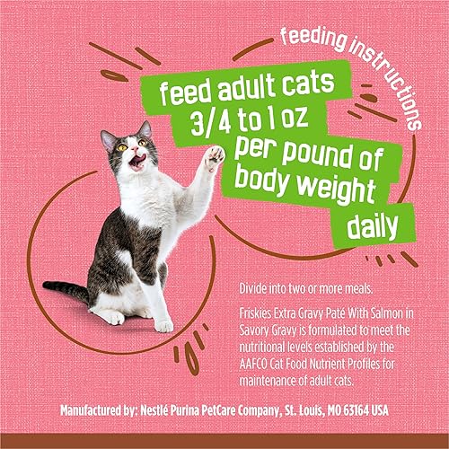 Miniatura 9 de Purina Friskies - Alimento húmedo en paté en salsa para gatos, paté extra en salsa con salmón en salsa salada, (24) latas de 5.5 onzas