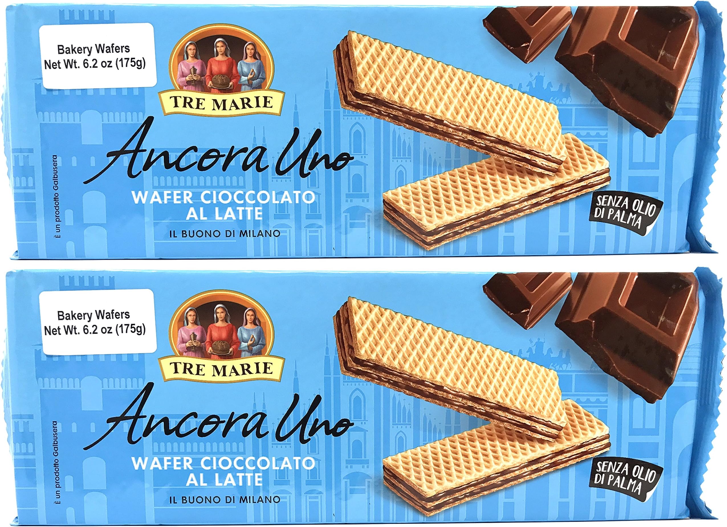 Tre Marie Milk Chocolate Cream Filled Wafer Cookies (Pack of 2)