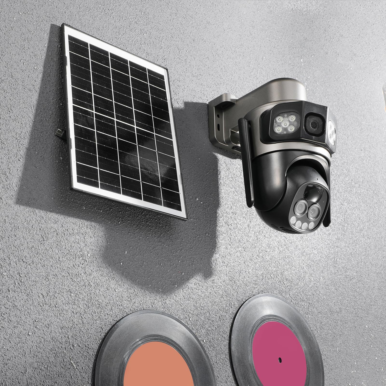 UKCOCO Telecamera di Sicurezza Solare Wifi per Esterni Ip66 con Sensore Pir