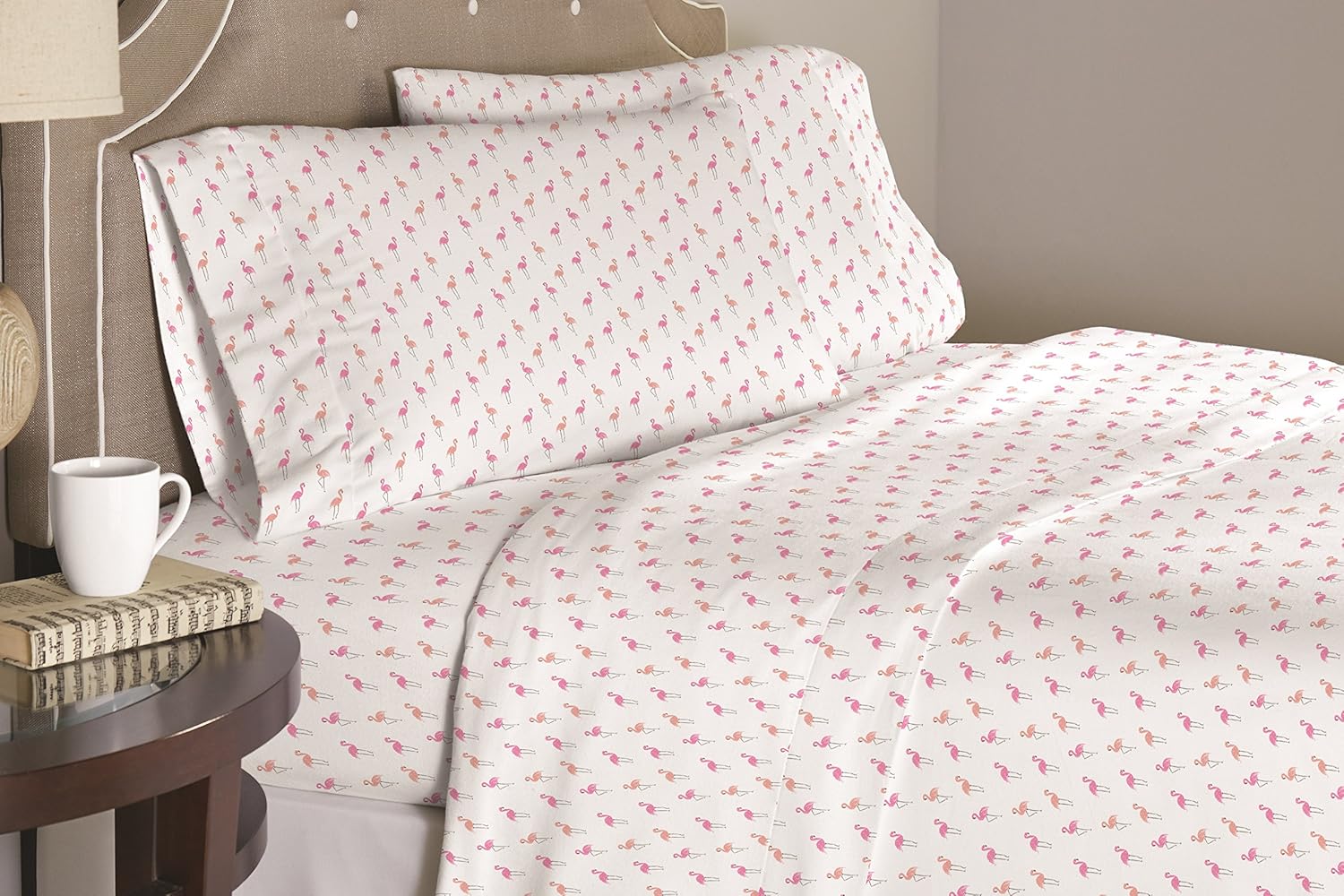Pointehaven 200FLAMGSSFU Sheet Set, Full, Flamingos