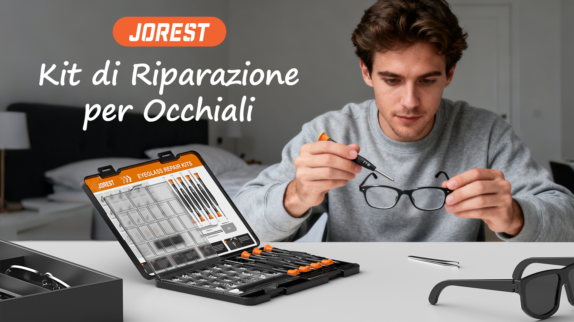 Kit Riparazione Occhiali Con Aste Universali 14 Cm, Viti E Naselli – Soluzione Fai-da-te Leggera E Completa